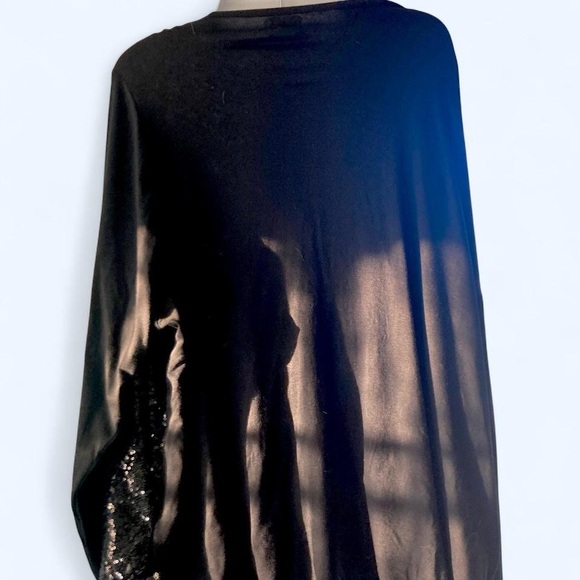 black sequin long sleeve blouse 5X JMS - Picture 2 of 4